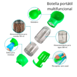BOTELLA PORTATIL 4 EN 1 MULTIFUNCIONAL PARA MASCOTAS