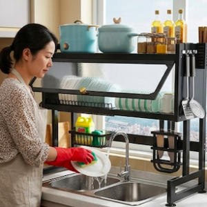 RACK ESCURRIDOR CON TAPA 85 CM